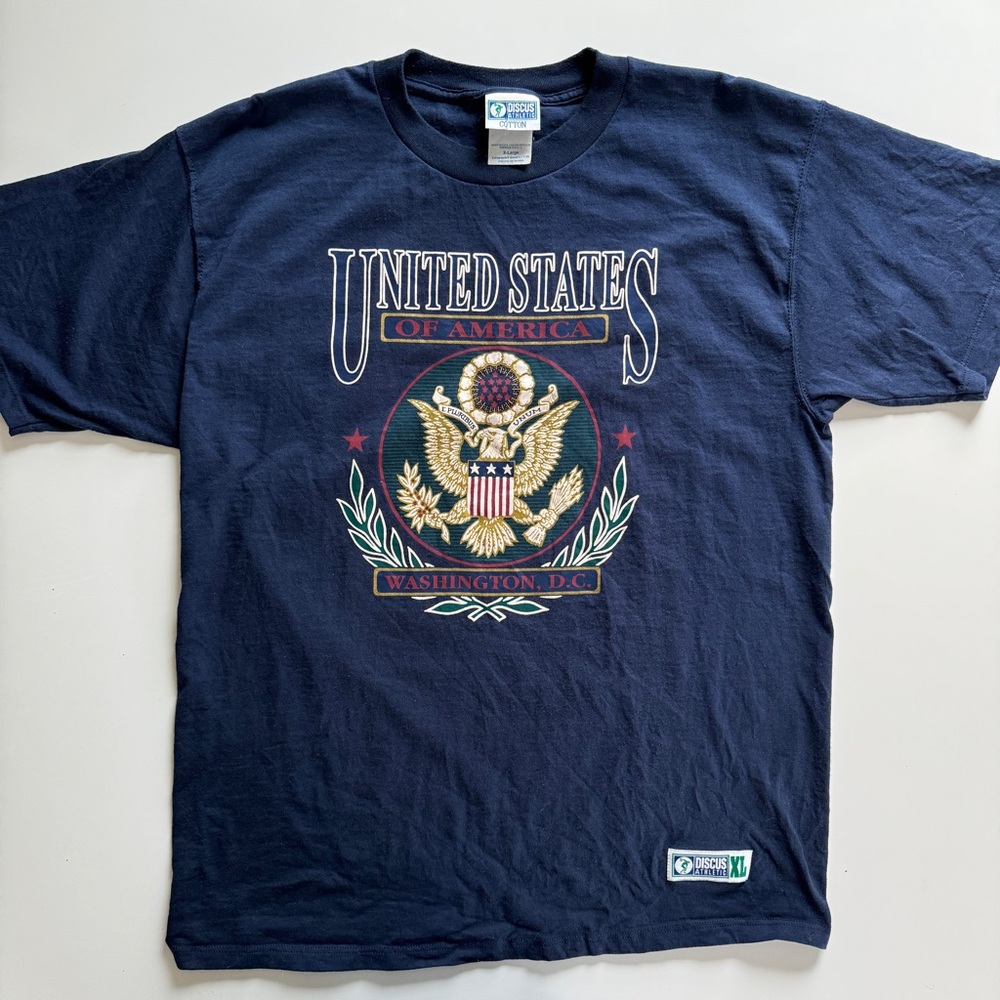 Vintage 90s Washington DC Discus Tourist Travel Souvenir T-Shirt Made In USA XL